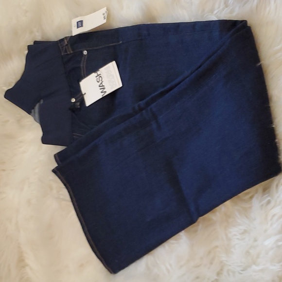 Gap Maternity Long & Lean Boot Cut Jeans - dark wash - Picture 6 of 11